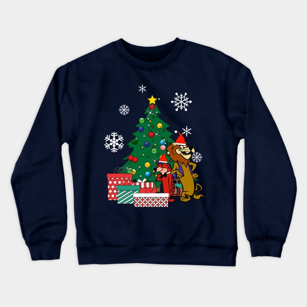 Lippy The Lion And Hardy Har Har Around The Christmas Tree Crewneck Sweatshirt by Nova5